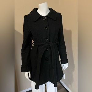 Black polyester coat